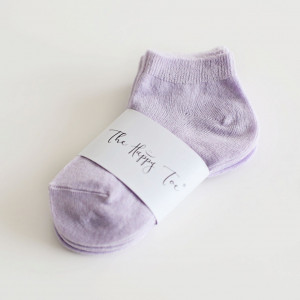 Set 5 perechi Șosete scurte lila extra fine din bambus, pentru copii