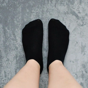 Set 5 perechi Șosete scurte subțiri negre din lână extra fină merino 92% - Img 5