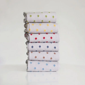 Set 6 perechi Șosete gri cu buline mici multicolor