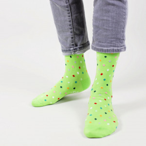 Șosete vesele cu model Small Dots - Bright Green