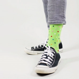 Șosete vesele cu model Small Dots - Bright Green - Img 3