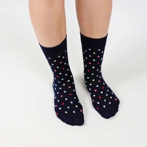 Șosete vesele cu model Small Dots - Navy - Img 3