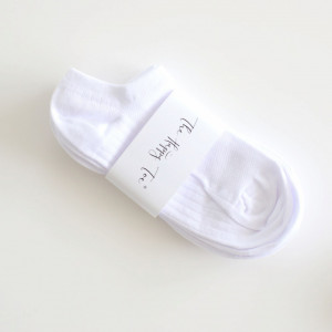 Set 5 perechi Sosete foarte scurte albe tip talpici cu tricot respirabil