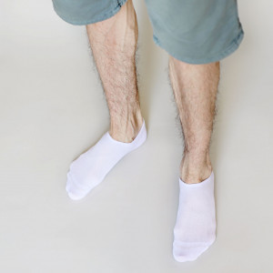 Set 5 perechi Sosete foarte scurte albe tip talpici cu tricot respirabil