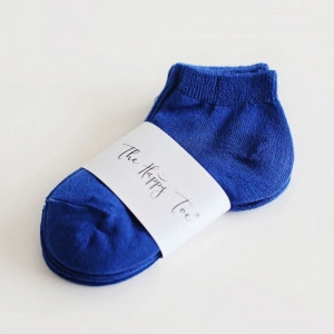 Set 5 perechi Șosete scurte albastre extra fine din bambus, pentru copii