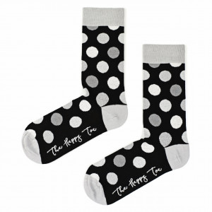 Șosete vesele cu model Huge Dots - Black & White