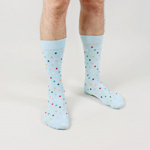 Șosete vesele cu model Small Dots - Sky Blue