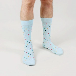 Șosete vesele cu model Small Dots - Sky Blue - Img 3