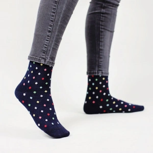 Șosete vesele cu model Small Dots - Navy - Img 5