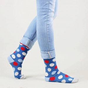 Șosete vesele cu model Huge Dots - Blue - Img 2