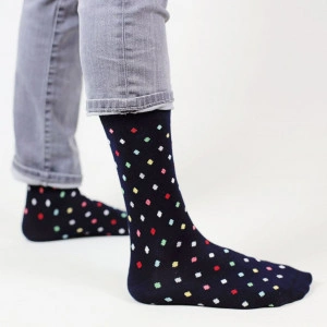 Șosete vesele cu model Small Dots - Navy - Img 7