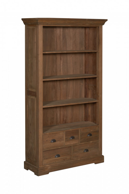 Biblioteca din tec reciclat 111x191 cm