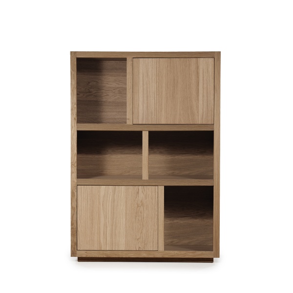 Biblioteca Helsinki din lemn de stejar maro inchis 120x170 cm