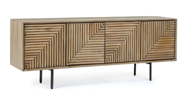 Comodă TV Darsey, 140 cm, din lemn de mango, 140x32.5x53 cm