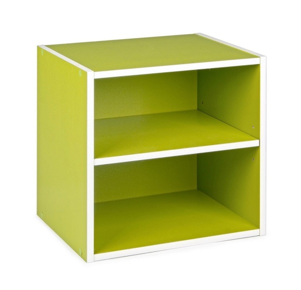 Cub raft cu poliță, verde, 35x29.2x35 cm