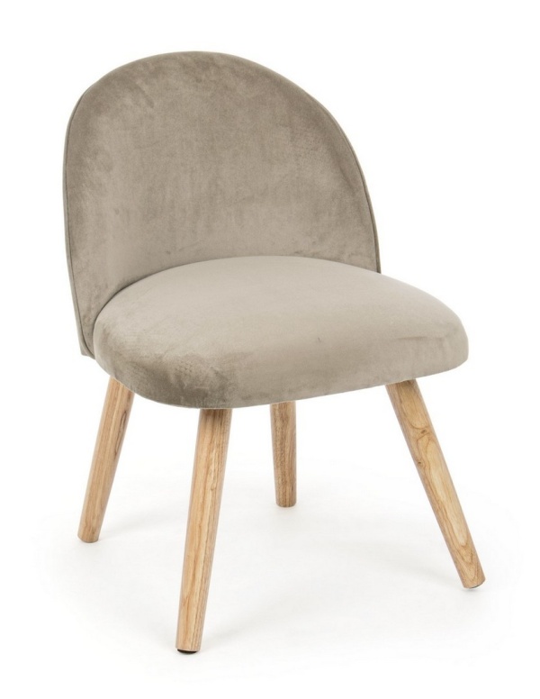 Fotoliu Adeline, din catifea, taupe, 47x57x76 cm