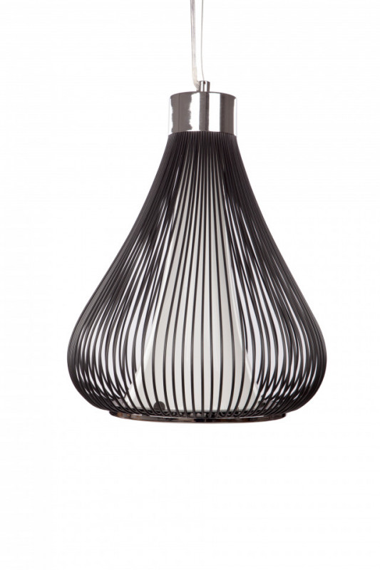 Lustra din metal Exota neagra, un bec