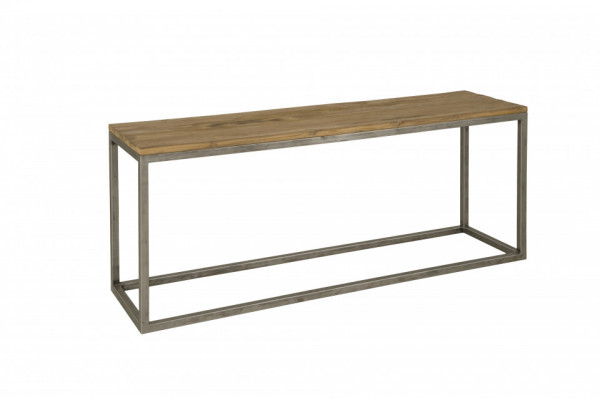 Masa dreptunghiulara cu blat din lemn de tec reciclat 180x40x70 cm maro