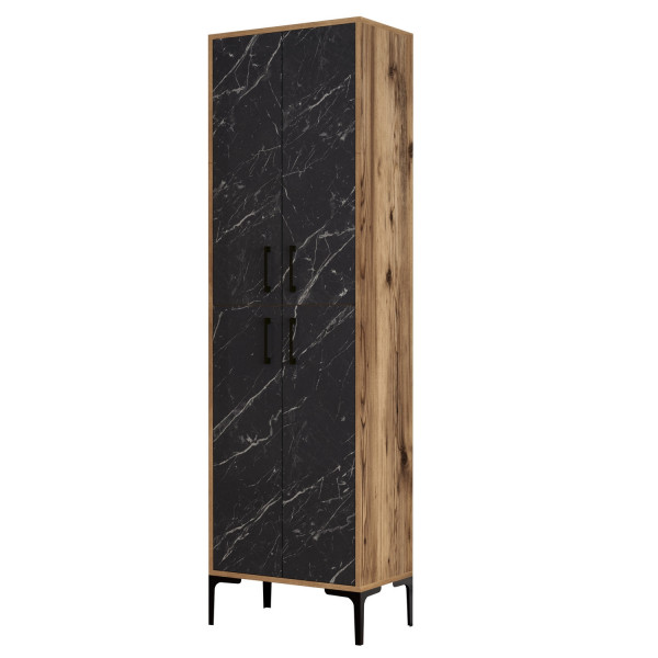 Pantofar din pal melaminat Berlin nuc si negru marmura 60x200cm