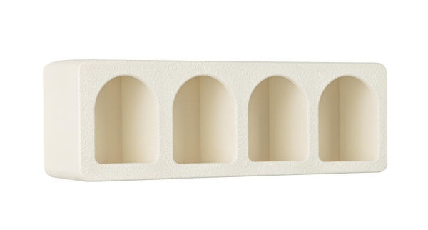 Raft de perete dreptunghiular din MDF, alb cremos, 60x15x20 cm