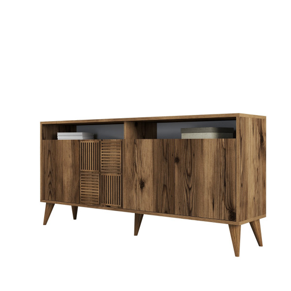 Servanta din pal melaminat Milano nuc 160x78x35 cm