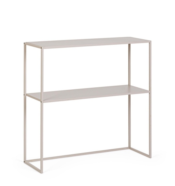 Set 2 Consolă dreptunghiulară Alrik, din oțel vopsit electrostatic, bej, 78x27x78 cm