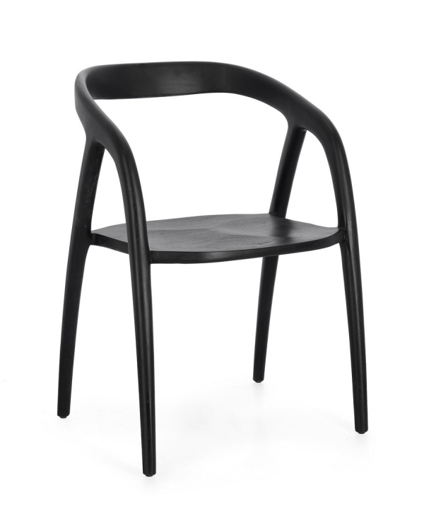 Set 2 scaune Dottu din lemn tec negru