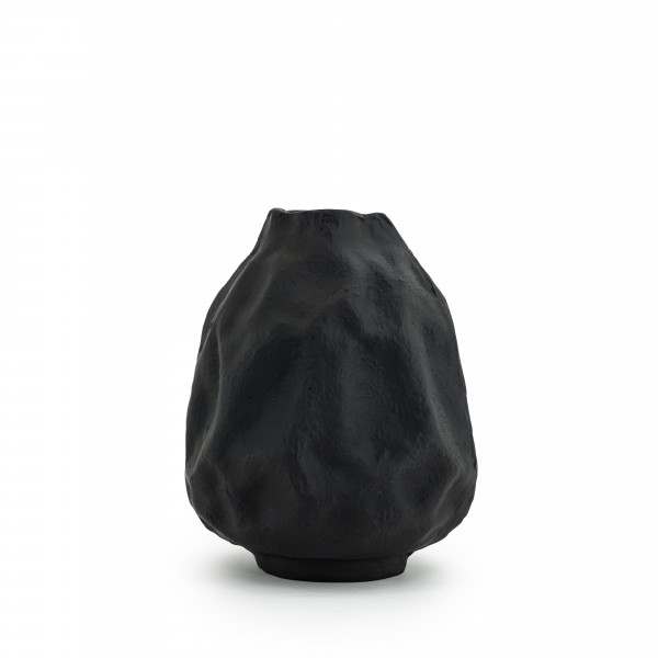 Vaza de aluminiu Dent medie neagra 26.5 cm