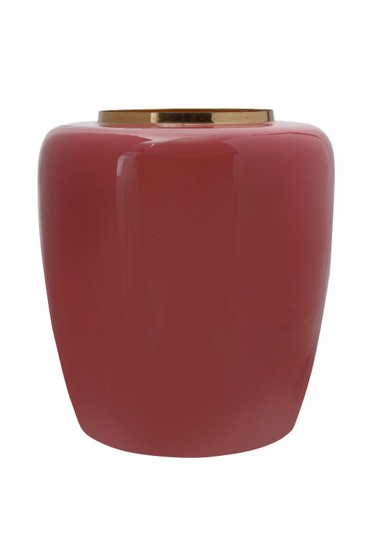 Vaza din fier Art Deco, corai / auriu 34x34x36,5 cm