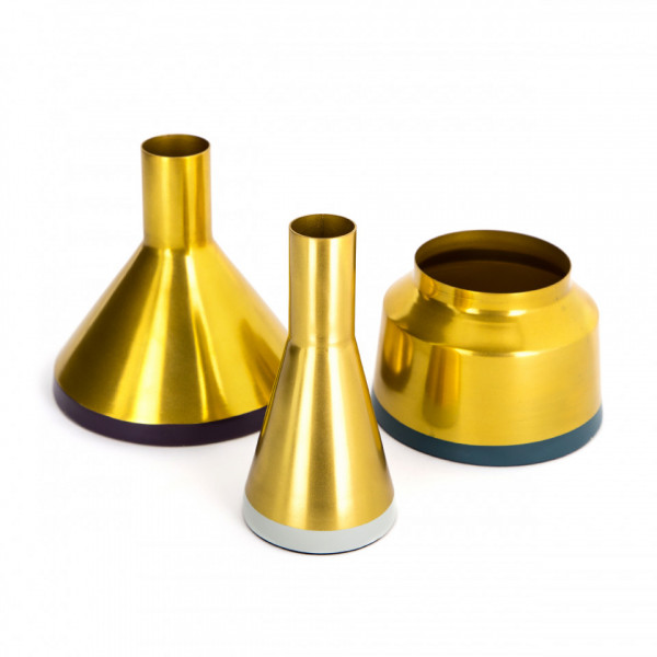 Vaze decorative Set 3 bucati Culture Auriu / Pflaume / Gri deschis / Petrol