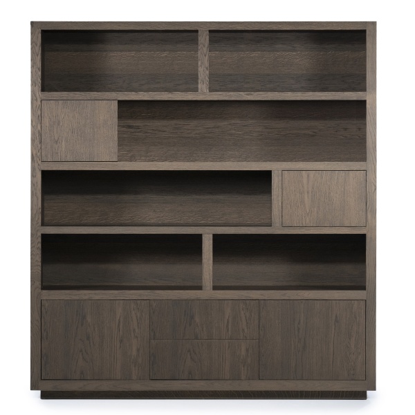 Biblioteca Helsinki din lemn de stejar maro 200x220 cm