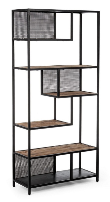 Bibliotecă Roderic din metal si lemn mango 188 cm