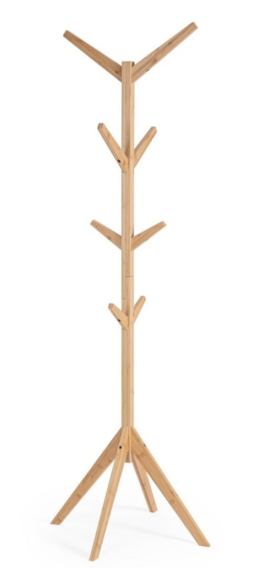 Cuier Cayden, din bambus, lăcuit, natur, 60x60x176 cm