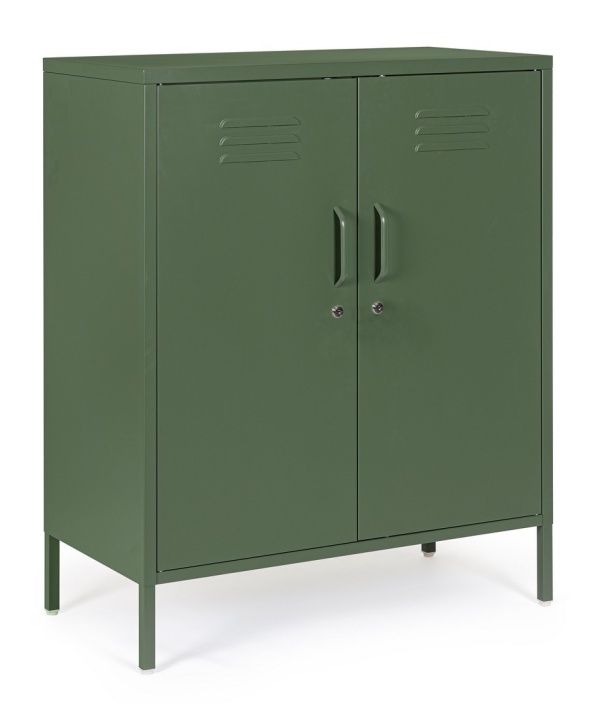 Dulapior Cambridge, cu 2 uși și 2 rafturi ajustabile, din metal vopsit electrostatic, verde salvie, 80x40x101.5 cm