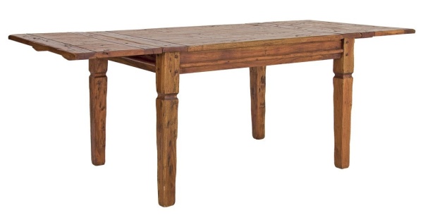 Masă extensibilă Chateaux, 8 persoane, din lemn masiv de acacia indiană, finisaj antichizat, 120-200x90 cm