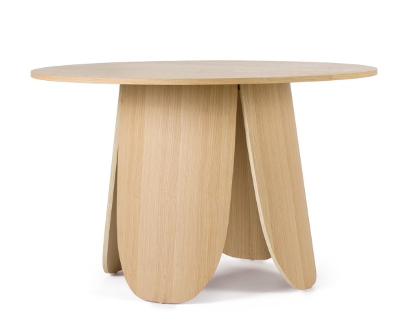 Masă rotundă Jordyn, blat furniruit, diametru 120 cm, 120x75 cm