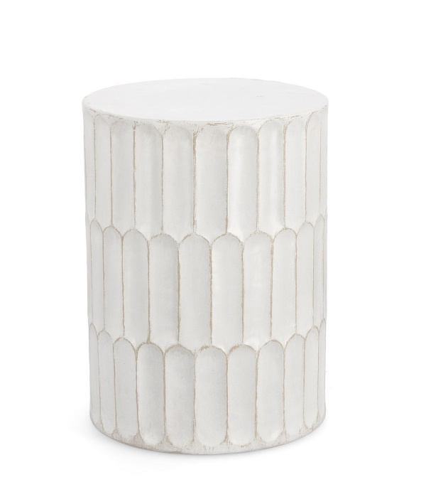 Măsuță de cafea Caesar, rotundă, din magnezie, lăcuită, albă, diametru 40.5 cm, înălțime 56 cm