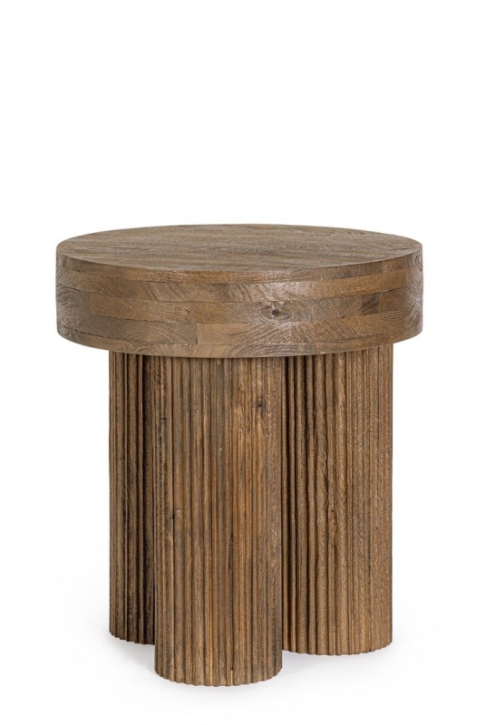 Măsuță de cafea Dacca, rotundă, din lemn de mango, maro, diametru 45 cm, înălțime 50 cm
