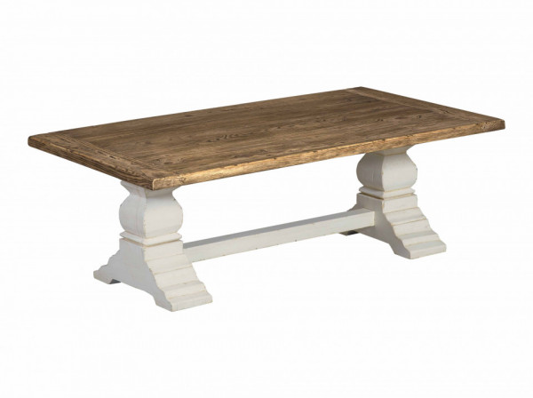 Masuta de cafea dreptunghiulara din lemn 135x75x45 cm gri/alb