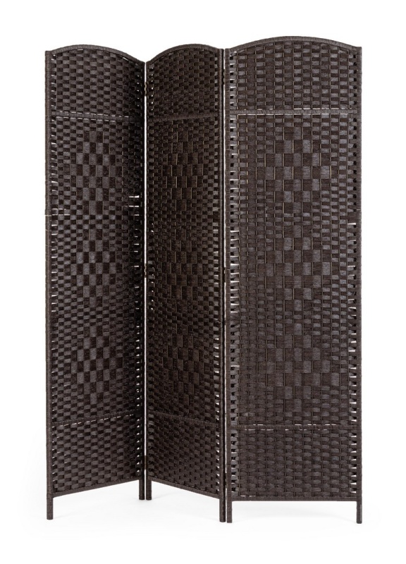 Paravan cu efect 3D, negru, din bambus și lemn, 150x180 cm