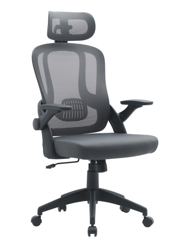 Scaun birou ergonomic, reglabil, cu spătar mesh, gri