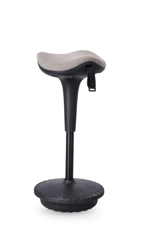 Scaun de bar reglabil pe înălțime, tapițat cu poliester, bej, diametru 34 cm