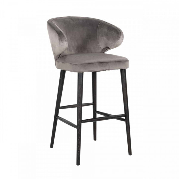 Scaun de bar tapitat Indigo gri