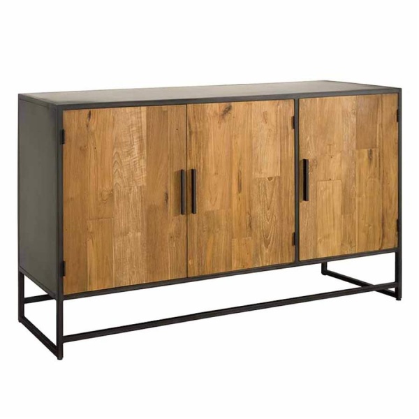 Servanta Felino din lemn de tec si cadru metalic 160 cm