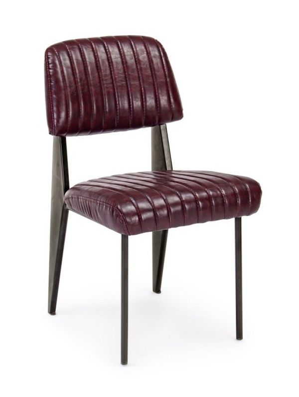 Set 2 scaune Nelly, cu brațe, piele ecologică, maro inchis, 60x59x81 cm