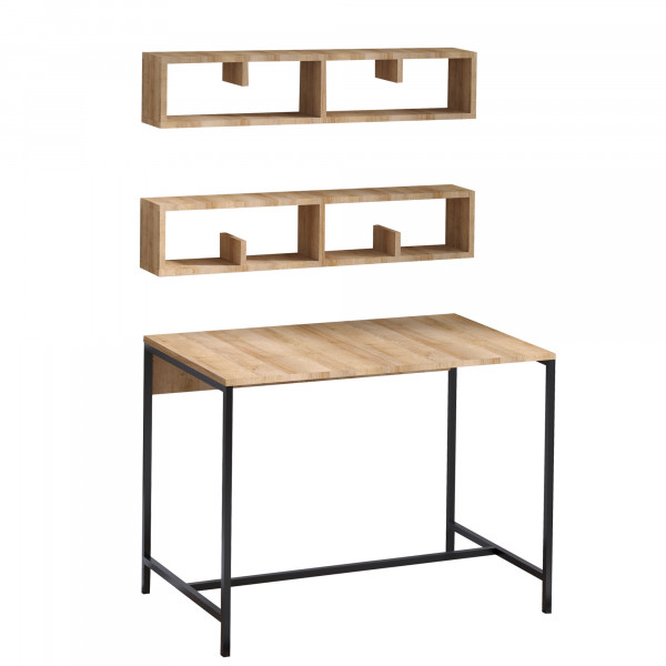 Set birou si 2 etajere din pal melaminat Penny stejarv 100 cm