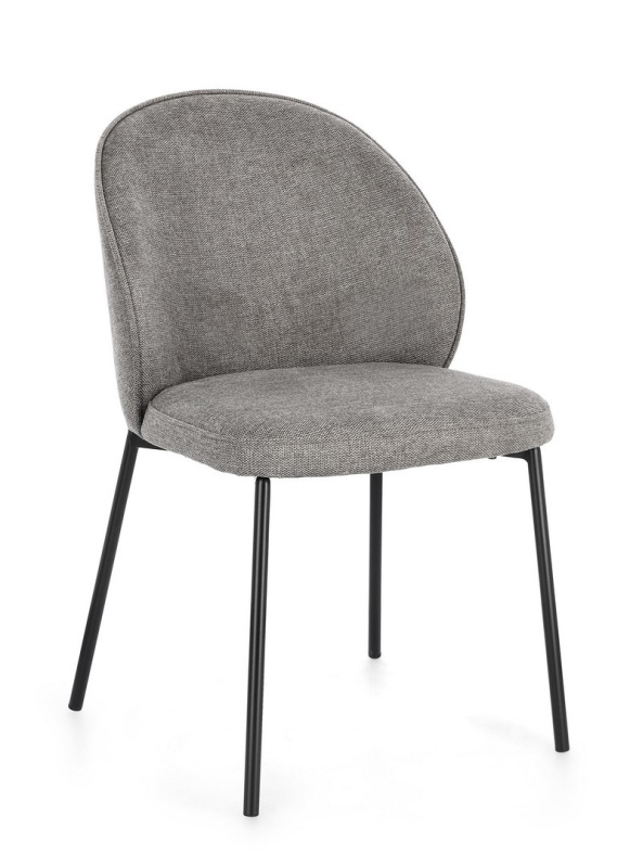 Set de 2 scaune Wendy tapitate negru/gri închis, 54x60x83 cm
