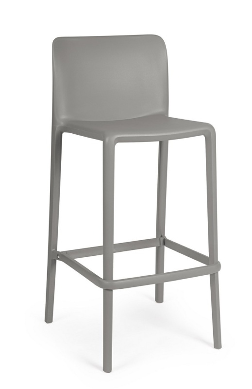 Set de 4 scaune de bar Chloris, din polipropilenă, gri, 48x44x102 cm