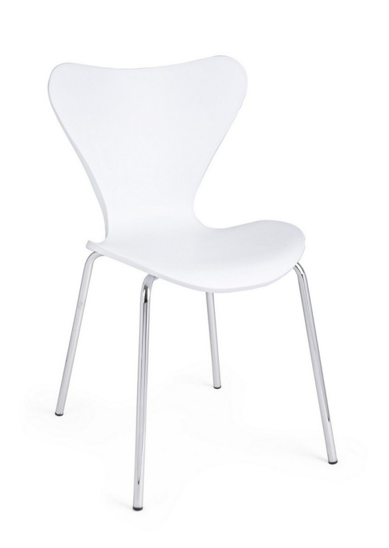 Set de 4 scaune moderne Tessa, plastic și metal, alb