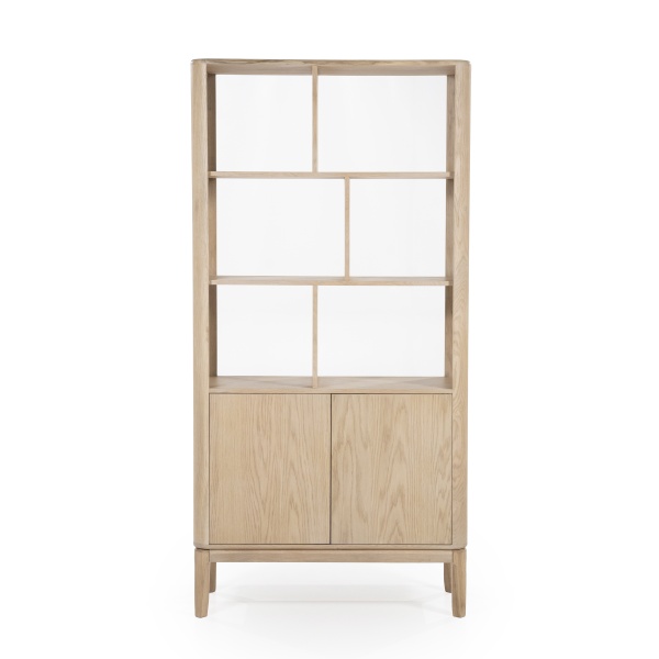 Bibliotecă Harvey din lemn de stejar natural 90x40x180 cm
